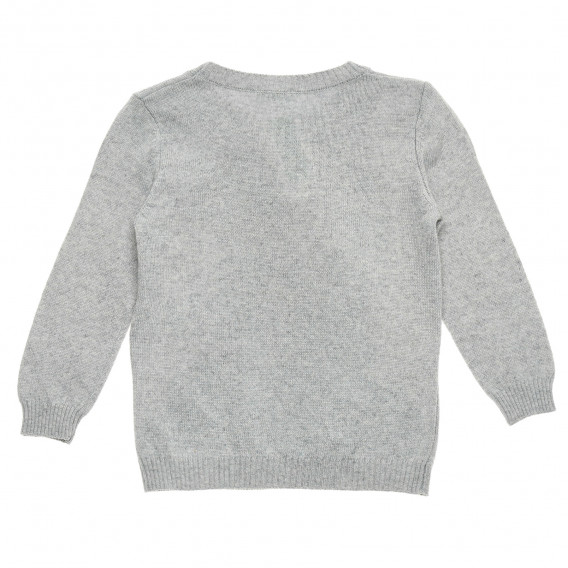Πλεκτό πουλόβερ με εκτύπωση ελαφιού για μωρό, σε γκρι χρώμα Benetton 214335 4