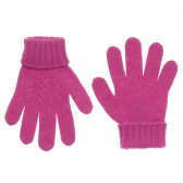 Χειμερινά γάντια με ανάγλυφο πλεκτό, ροζ Benetton 214344 