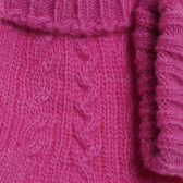 Χειμερινά γάντια με ανάγλυφο πλεκτό, ροζ Benetton 214345 2