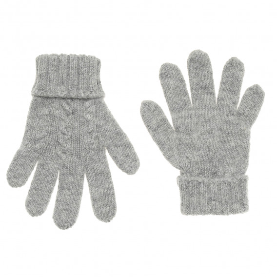 Χειμερινά γάντια με ανάγλυφο πλεκτό για μωρά, γκρι Benetton 214375 