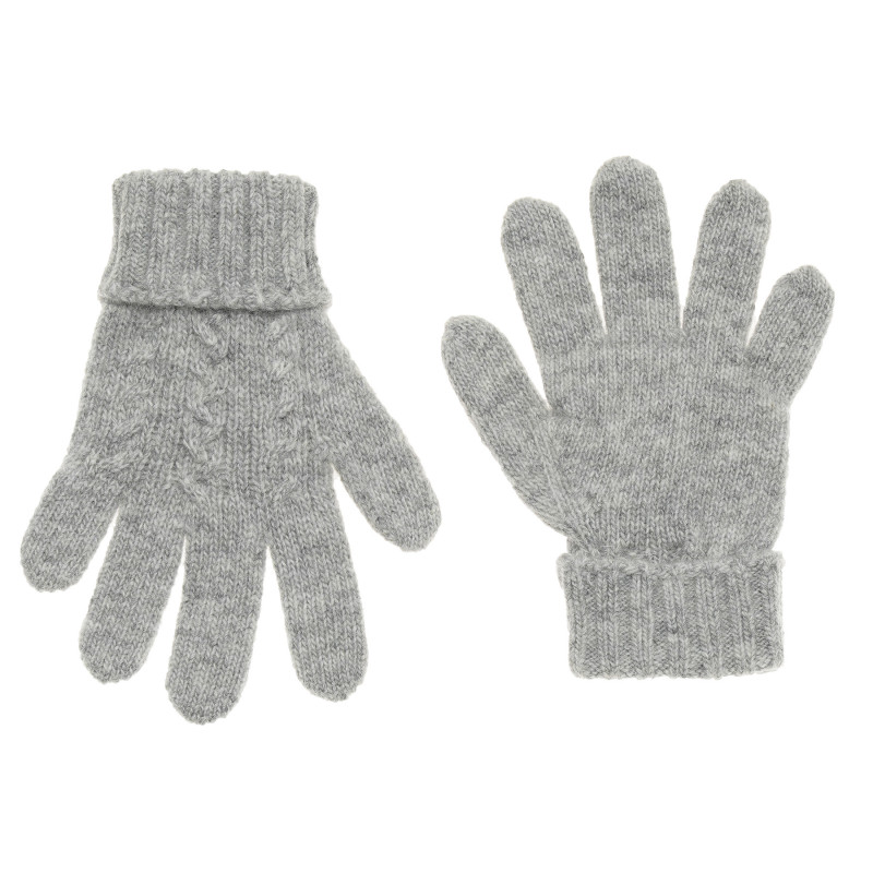 Χειμερινά γάντια με ανάγλυφο πλεκτό για μωρά, γκρι  214375