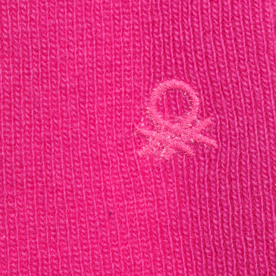 Μάλλινο φουλάρι με το λογότυπο της μάρκας, ροζ Benetton 214398 2