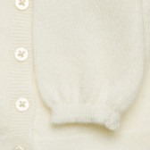 Ζακέτα με διακοσμητική κορδέλα για μωρά, λευκή Benetton 214409 3
