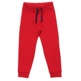 Κόκκινο βαμβακερό παντελόνι με λογότυπο μάρκας Benetton 214431 