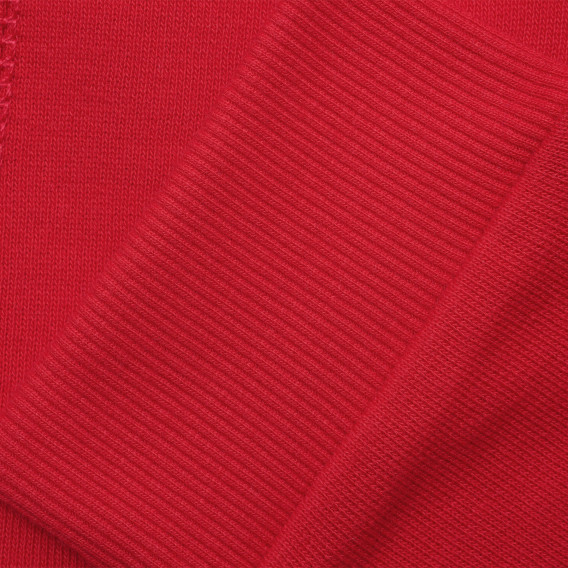 Κόκκινο βαμβακερό παντελόνι με λογότυπο μάρκας Benetton 214432 2