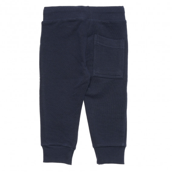 Βαμβακερό παντελόνι με λογότυπο μάρκας, σε μπλε χρώμα Benetton 214514 4