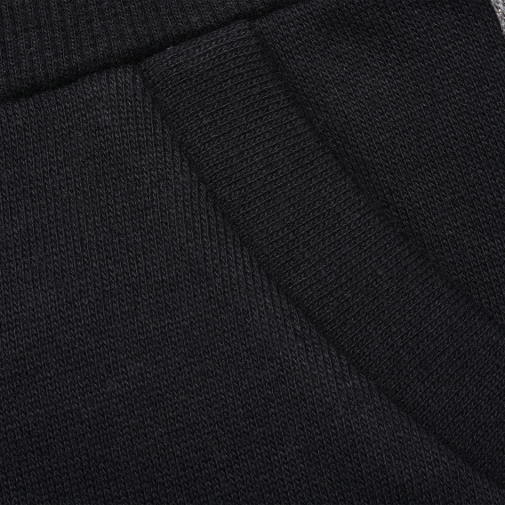 Παντελόνι με γκρι λεπτομέρειες, σε μαύρο χρώμα Benetton 214527 2