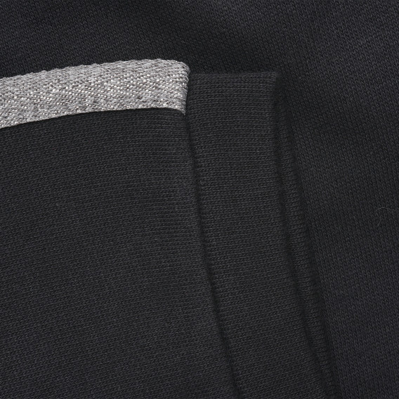 Παντελόνι με γκρι λεπτομέρειες, σε μαύρο χρώμα Benetton 214528 3