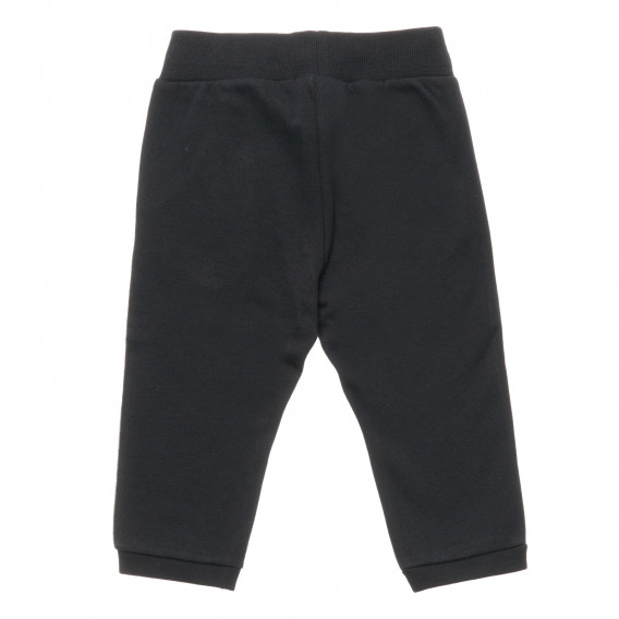 Παντελόνι με γκρι λεπτομέρειες, σε μαύρο χρώμα Benetton 214529 4