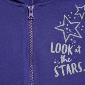 Βαμβακερή αθλητική μπλούζα με τα γράμματα Look at the stars, μοβ Benetton 214551 2