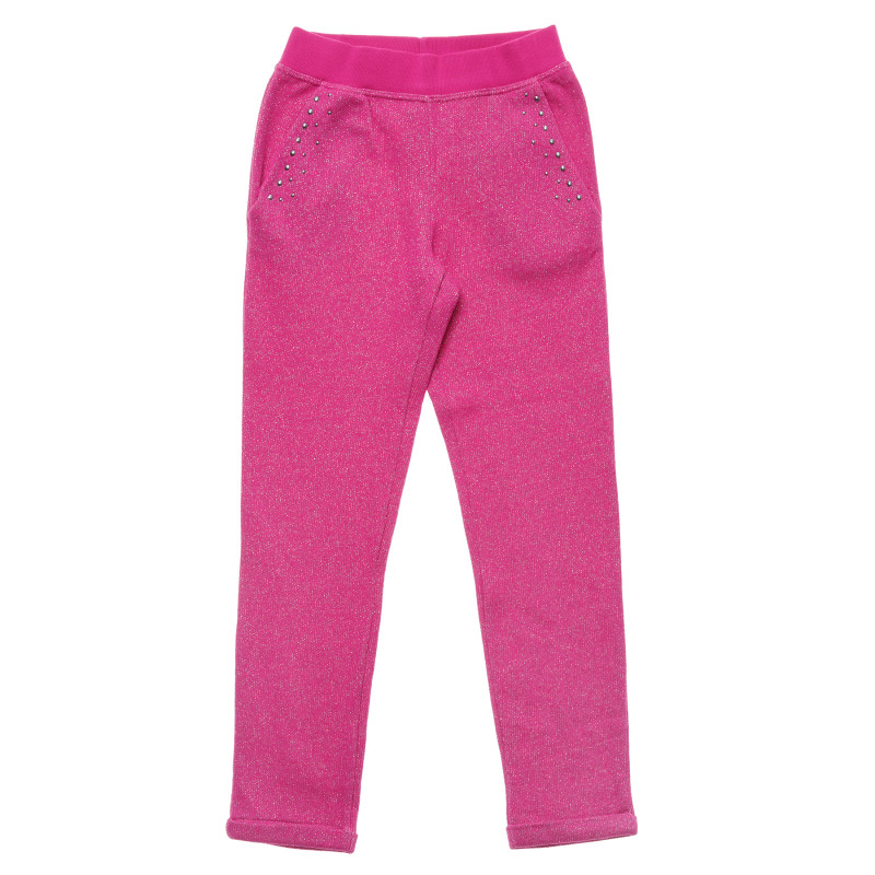 Αθλητικό παντελόνι με γυαλιστερό εφέ, ροζ  214578