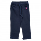 Βαμβακερό παντελόνι με ροζ λογότυπο, μπλε Benetton 214602 