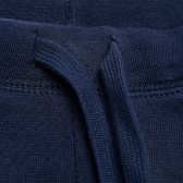 Βαμβακερό παντελόνι με ροζ λογότυπο, μπλε Benetton 214603 2