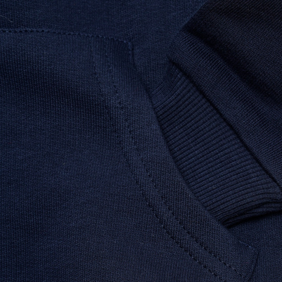 Βαμβακερό φούτερ με επιγραφή μάρκας, σκούρο μπλε Benetton 214697 3