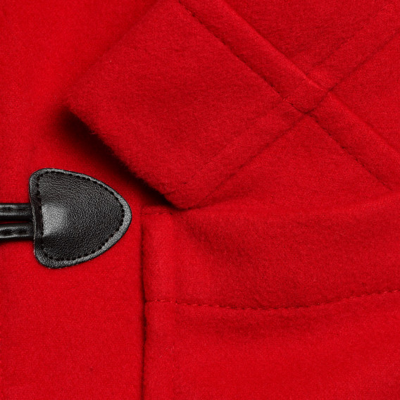 Παλτό με κουκούλα και κουμπιά, κόκκινο Benetton 214709 3
