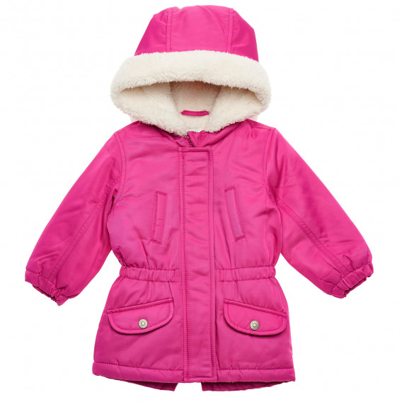 Χειμερινό μπουφάν με κουκούλα για κοριτσάκια, ροζ Benetton 214792 