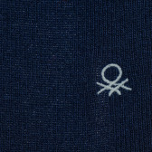Μάλλινο φουλάρι με το λογότυπο της μάρκας, σκούρο μπλε Benetton 214897 2