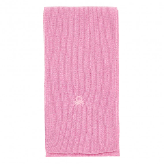 Μάλλινο φουλάρι με το λογότυπο της μάρκας, σε ροζ χρώμα Benetton 214898 3