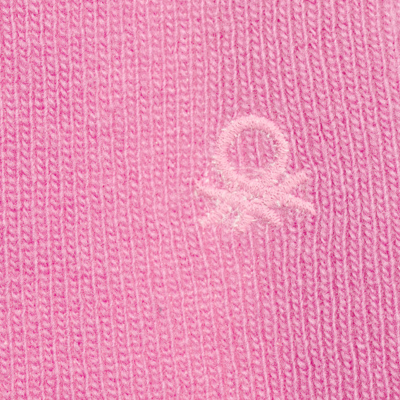Μάλλινο φουλάρι με το λογότυπο της μάρκας, σε ροζ χρώμα Benetton 214900 2
