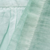 Βαμβακερό φόρεμα με ελαστική μέση σε χρώμα μέντας Benetton 215694 3