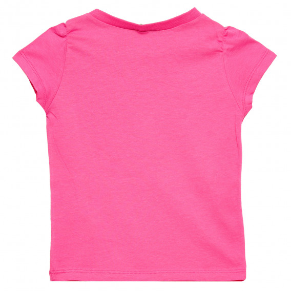 Βαμβακερό μπλουζάκι με καρδιά, ροζ Benetton 215706 4