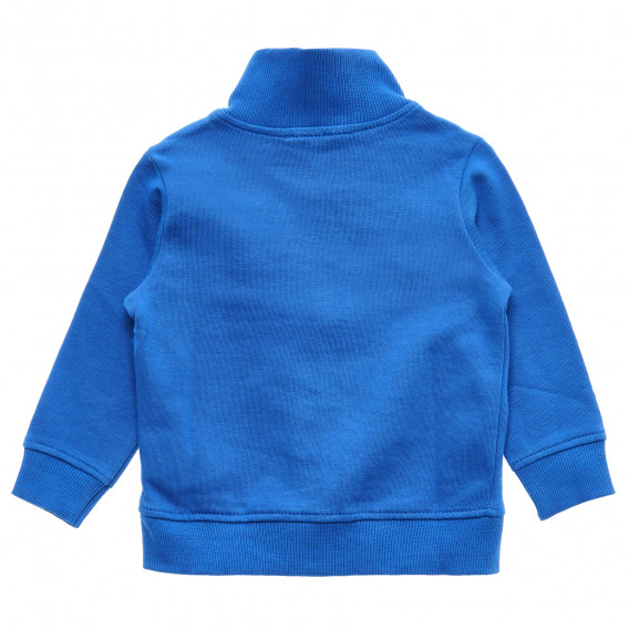 Βαμβακερή αθλητική μπλούζα με κεντητό λογότυπο για μωρά, μπλε Benetton 215778 4