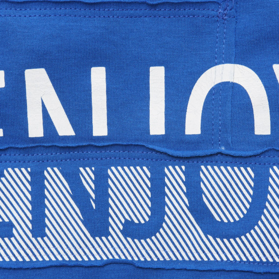 Βαμβακερή μπλούζα με μακριά μανίκια και γράμματα Enjoyed, μπλε Benetton 215804 2