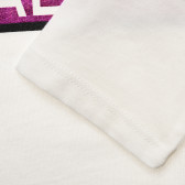 Βαμβακερή μπλούζα με μακριά μανίκια, σε λευκό χρώμα Benetton 215816 3