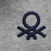 Βαμβακερή αθλητική μπλούζα με κεντητό λογότυπο, γκρι Benetton 215913 2