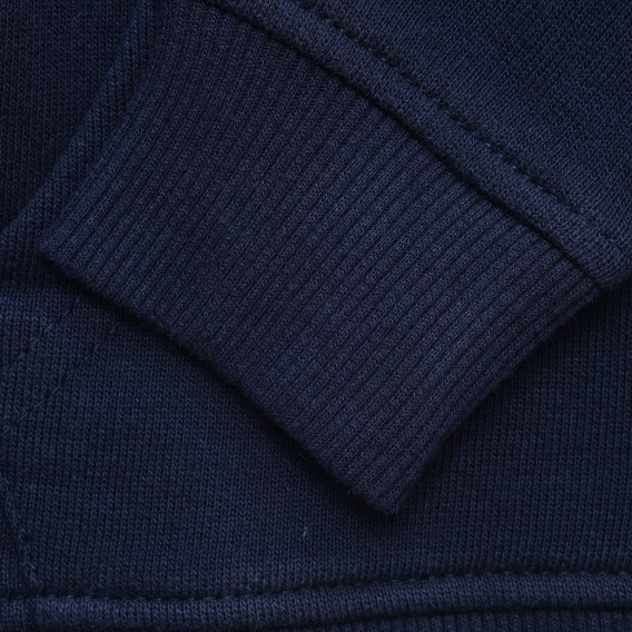 Βαμβακερή μπλούζα με κεντητό λογότυπο, σε σκούρο μπλε Benetton 215918 3