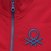 Βαμβακερή αθλητική μπλούζα με κεντητό λογότυπο για μωρά, κόκκινη Benetton 215925 2