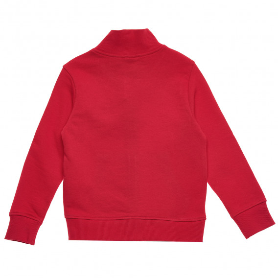Βαμβακερή αθλητική μπλούζα με κεντητό λογότυπο για μωρά, κόκκινη Benetton 215927 4