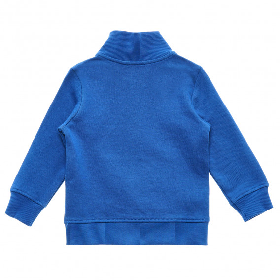 Βαμβακερό φούτερ με κεντητό λογότυπο για μωρό, σε μπλε χρώμα Benetton 215931 4