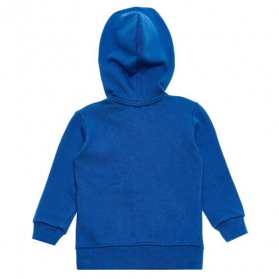 Βαμβακερό φούτερ με κουκούλα, μπλε Benetton 215939 4