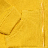 Βαμβακερή μπλούζα με τα γράμματα της μάρκας για μωρά, κίτρινη Benetton 215971 3
