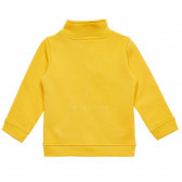 Βαμβακερή μπλούζα με τα γράμματα της μάρκας για μωρά, κίτρινη Benetton 215972 4
