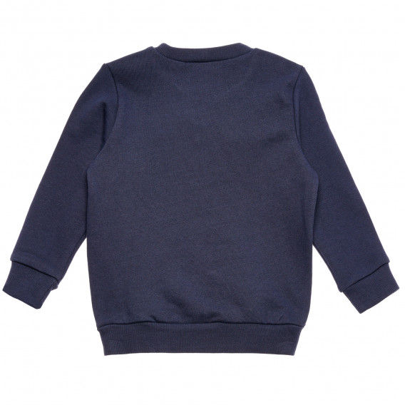 Βαμβακερή μπλούζα με μακριά μανίκια και παντελόνι για ένα μωρό, μπλε Benetton 215976 5