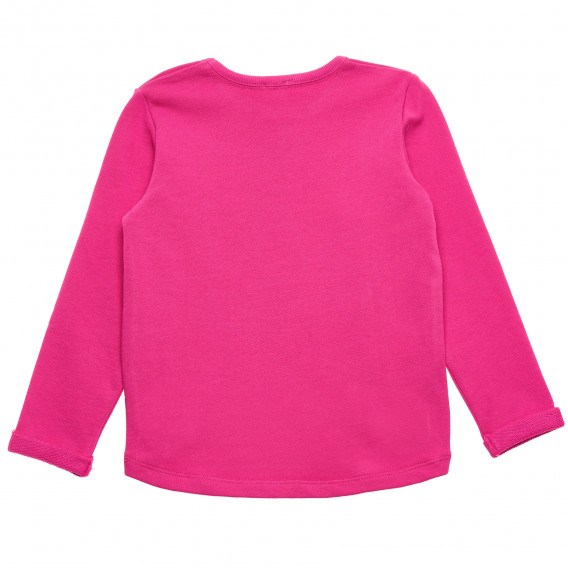 Σετ βαμβακερή μπλούζα με μακριά μανίκια και παντελόνι, ροζ Benetton 215983 4