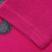 Βαμβακερή μπλούζα με γράμματα με τη μάρκα, ροζ Benetton 215989 3