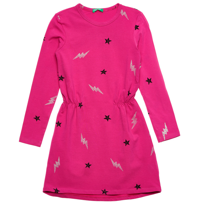 Φόρεμα με τύπωμα με εικόνες, ροζ  215991