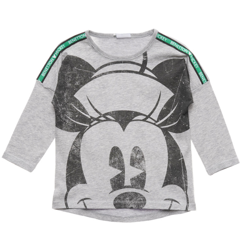 Βαμβακερή μπλούζα με σχέδιο Mickey Mouse, γκρι  215995