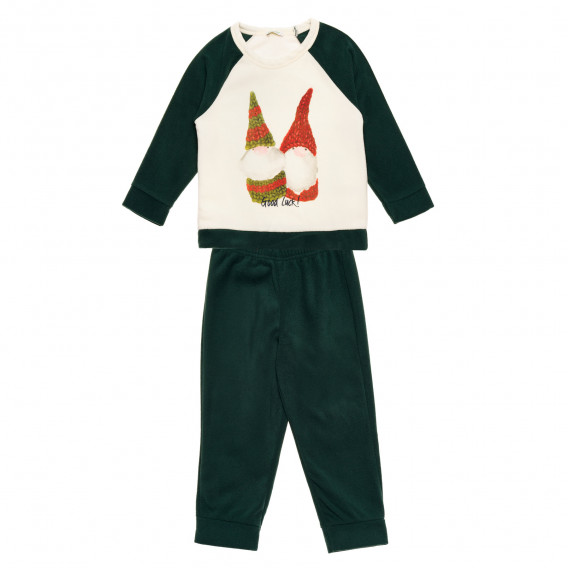 Πόλαρ πιτζάμες σε λευκό και πράσινο για ένα μωρό Benetton 216008 