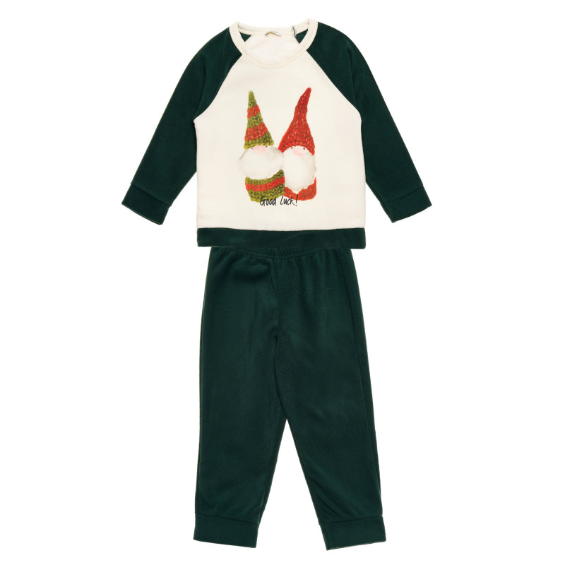 Πόλαρ πιτζάμες σε λευκό και πράσινο για ένα μωρό  216008