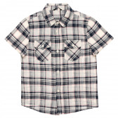 Βαμβακερό καρό πουκάμισο με κοντά μανίκια Benetton 216015 