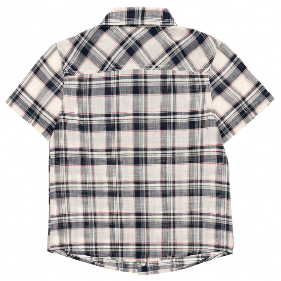 Βαμβακερό καρό πουκάμισο με κοντά μανίκια Benetton 216018 4