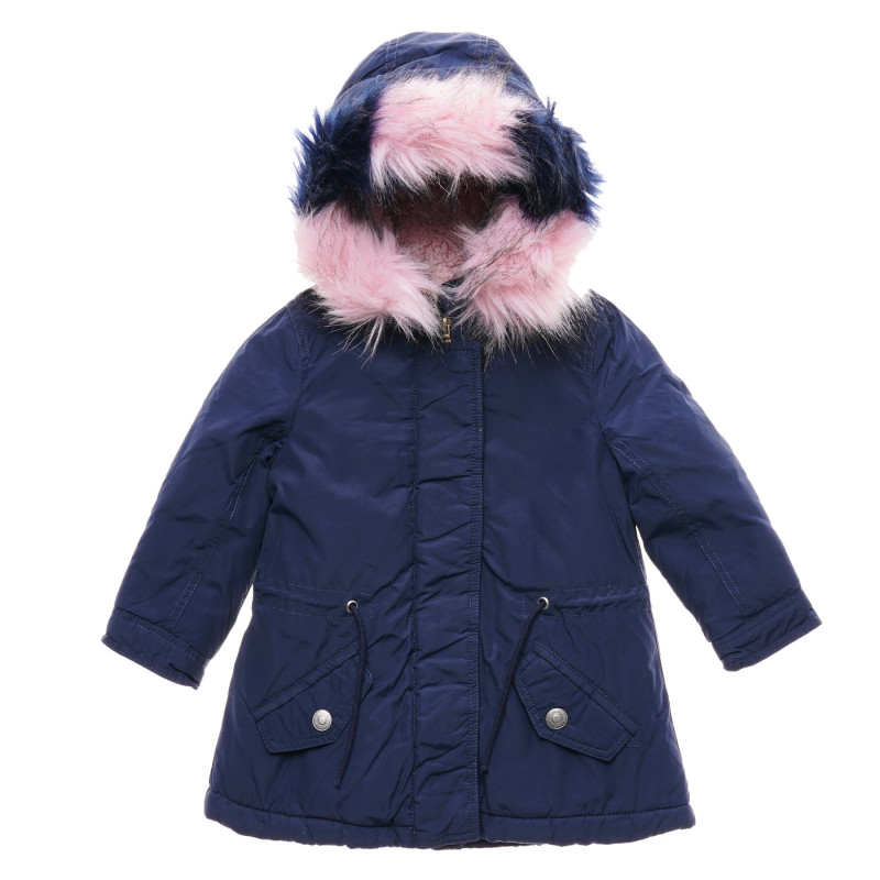 Χειμερινό μπουφάν με κουκούλα για ένα μωρό, μπλε  216067