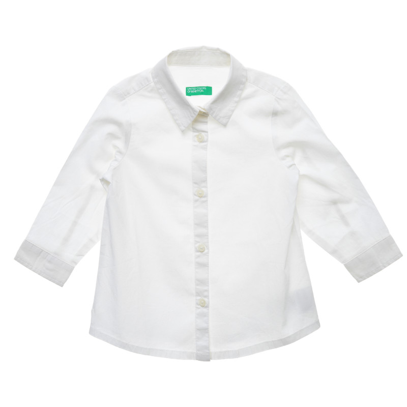 Βαμβακερό πουκάμισο με μακριά μανίκια, σε λευκό  216103