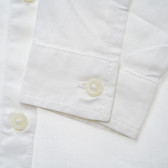 Βαμβακερό πουκάμισο με μακριά μανίκια, σε λευκό Benetton 216105 3