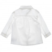 Βαμβακερό πουκάμισο με μακριά μανίκια, σε λευκό Benetton 216106 4
