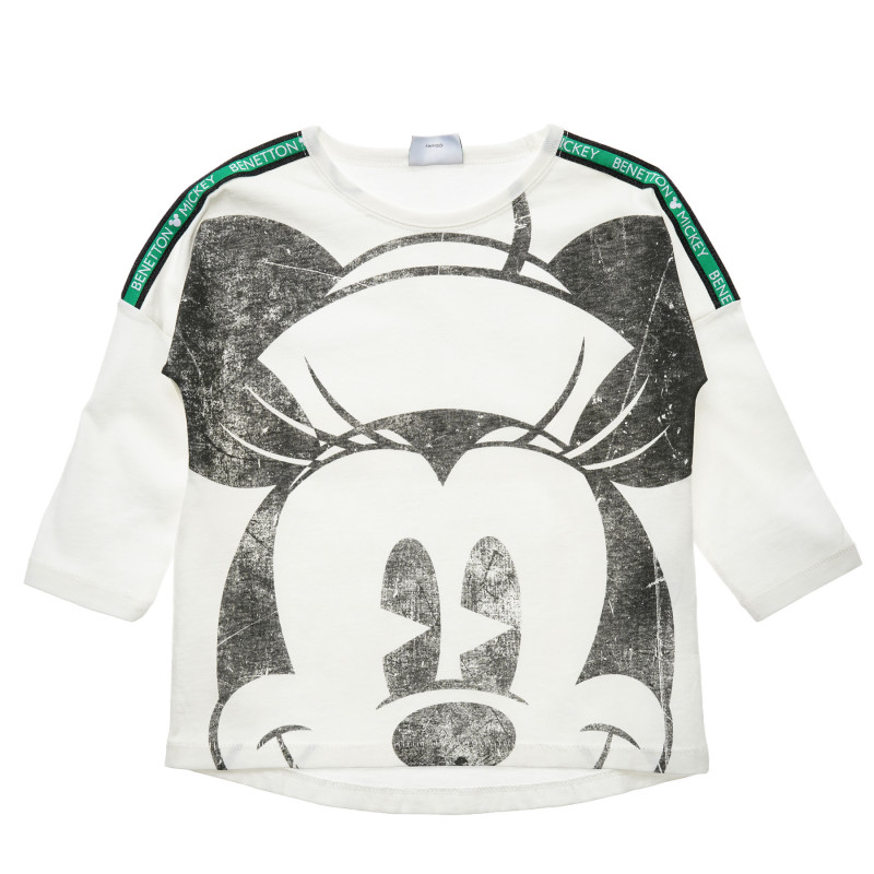 Βαμβακερή μπλούζα με σχέδιο Mickey Mouse, λευκή  216115